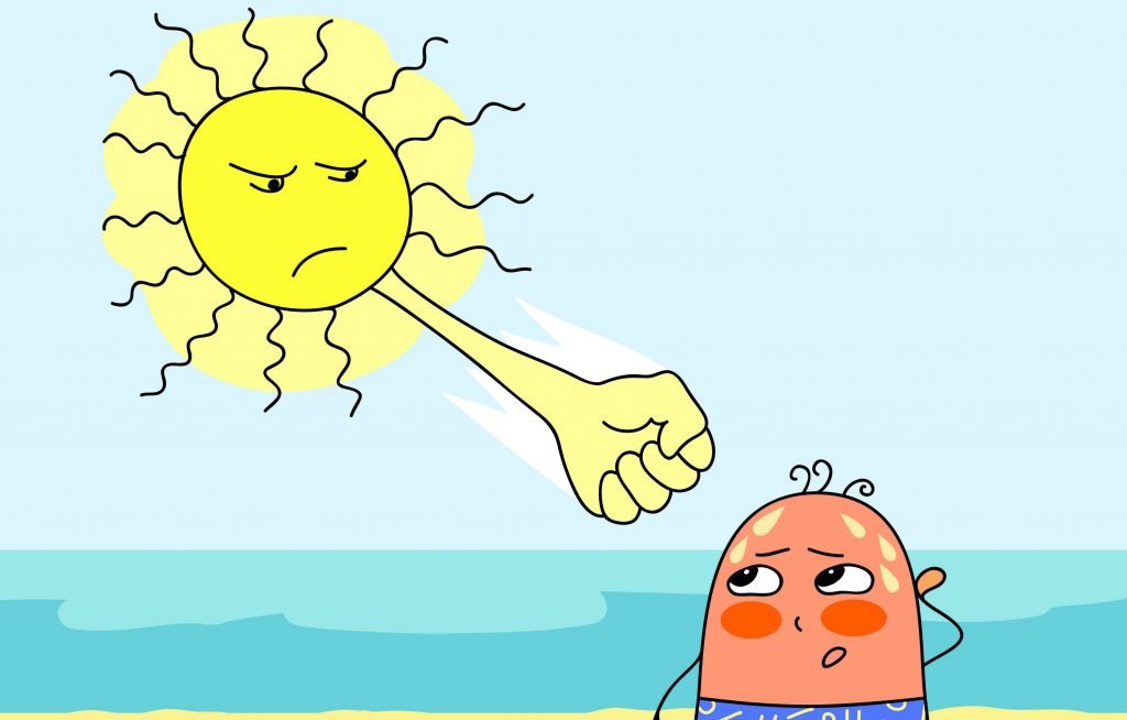 اعراض ضربة الشمس عند الأطفال